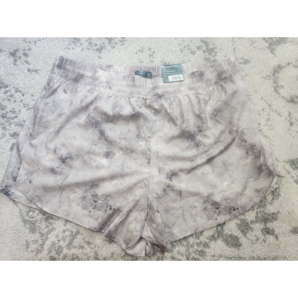 Tek Gear Shorts Mid Rise Stretch Fabric Size 1X Moisture-wicking Pockets Grey